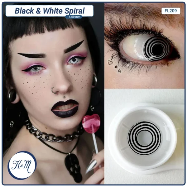 Pupilente Spiral Black & White (FL209) - Image 3