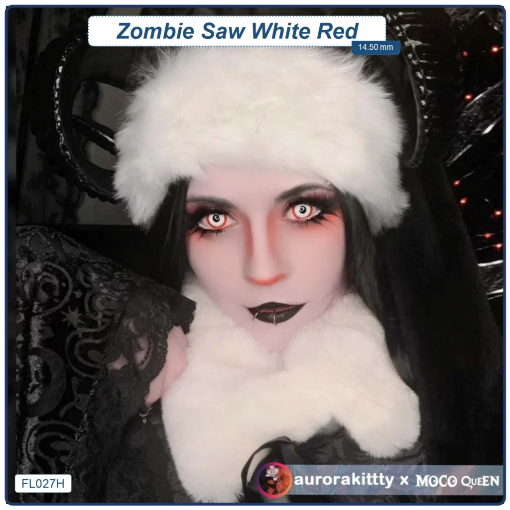 Lente Zombie Saw White Red (FL027H)